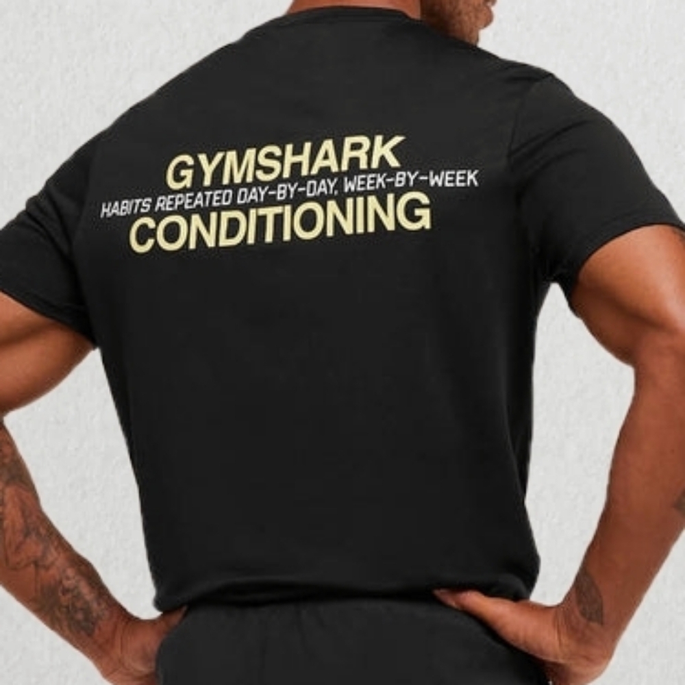 Gymshark Hybrid Athlete T-Shirt Men's Medium Oversized Fit Black NEW
